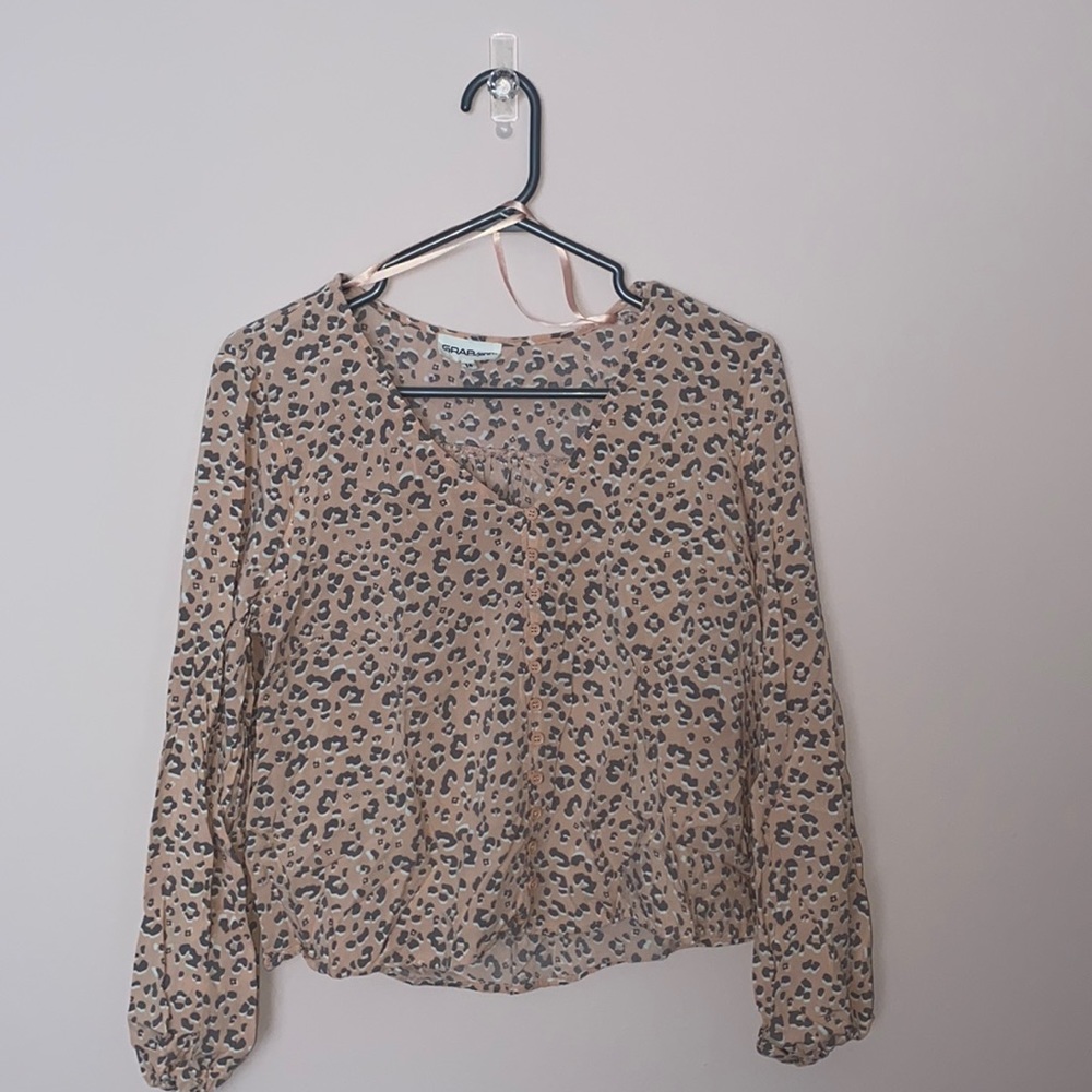 Blush Pink leopard print Blouse